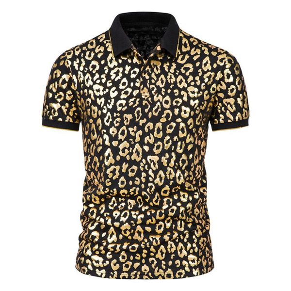 men's polos summer leopard spotted bronzing print short-sleeved lapel shirts camisas de hombre casual men clothing 2021, White;black
men's polos summer leopard spotted bronzing print short-sleeved lapel shirts camisas de hombre casual men clothing 2021, White;black