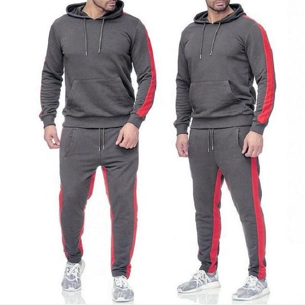 men's tracksuits autumn fashion casual sports suit plus size hooded coat and trousers two pieces, Gray
men's tracksuits autumn fashion casual sports suit plus size hooded coat and trousers two pieces, Gray
