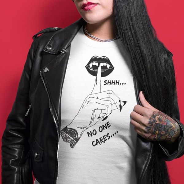 women's t-shirt colored shhh...no one cares gothic women 100% cotton funny graphic quote casual hipster fashion tee tshirt, White
women's t-shirt colored shhh...no one cares gothic women 100% cotton funny graphic quote casual hipster fashion tee tshirt, White