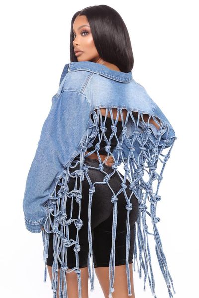 women's jackets chic women plus size s-5xl denim 2021 autumn turn-down collar single-breasted backless lace-up tassels streetwear coats, Black;brown
women's jackets chic women plus size s-5xl denim 2021 autumn turn-down collar single-breasted backless lace-up tassels streetwear coats, Black;brown