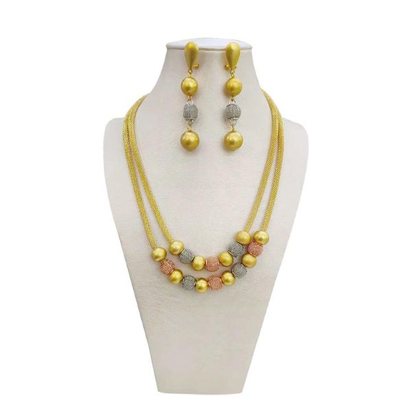 earrings & necklace fashion african dubai gold jewelry women beads set nigerian bridal sets wedding accessories 8/5000 italian, Silver 
earrings & necklace fashion african dubai gold jewelry women beads set nigerian bridal sets wedding accessories 8/5000 italian, Silver