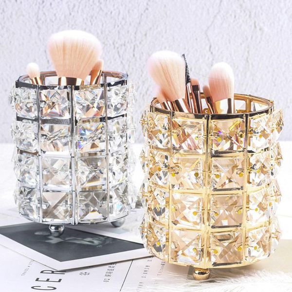 crystal metal round makeup brush storage holder case organizer (golden) boxes & bins
crystal metal round makeup brush storage holder case organizer (golden) boxes & bins