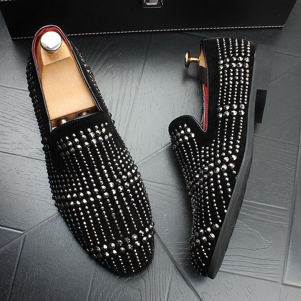 dress shoes brand noble black red rhinestone men velvet crystal luxury mens party loafers moccasins office man footwear 46 
dress shoes brand noble black red rhinestone men velvet crystal luxury mens party loafers moccasins office man footwear 46