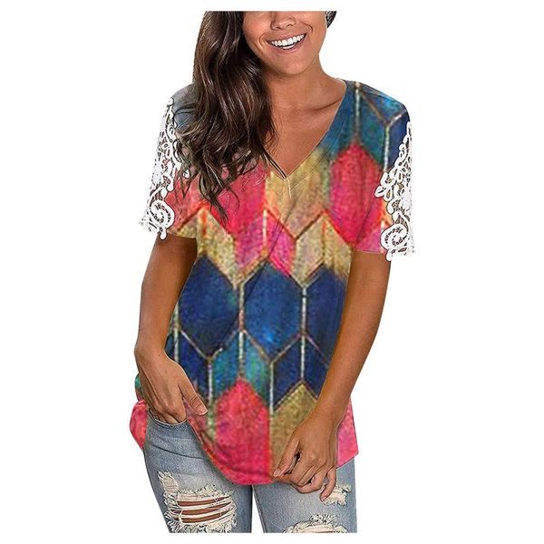 women's t-shirt lace applique tshirts poleras mujer encaje womens v-neck short-sleeve summer casual loose tee colorful, White
women's t-shirt lace applique tshirts poleras mujer encaje womens v-neck short-sleeve summer casual loose tee colorful, White
