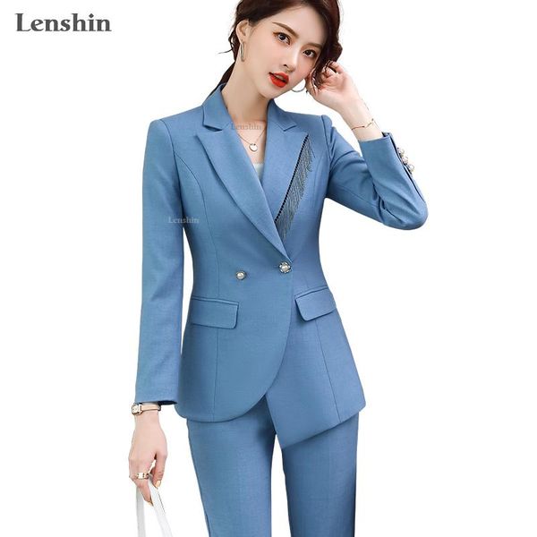 lenshin high-quality candy color 2 piece suit set for women business office lady work wear formal solid pant suits women's two pants, White
lenshin high-quality candy color 2 piece suit set for women business office lady work wear formal solid pant suits women's two pants, White