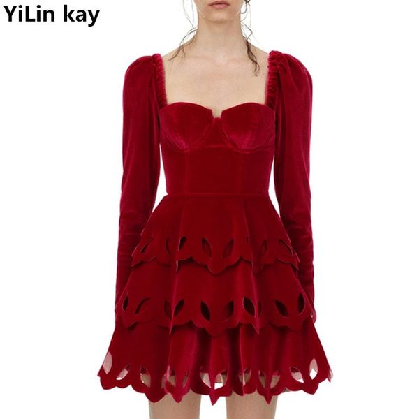 casual dresses yilin kay 2021 fashion runway summer women's dress square collar long sleeves with holes sexy, Black;gray
casual dresses yilin kay 2021 fashion runway summer women's dress square collar long sleeves with holes sexy, Black;gray