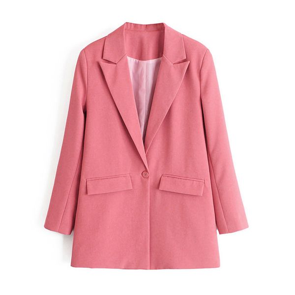 fashion women single button suit blazer long sleeve pocket office lady business blazers coat female retro pink 210430, White;black
fashion women single button suit blazer long sleeve pocket office lady business blazers coat female retro pink 210430, White;black
