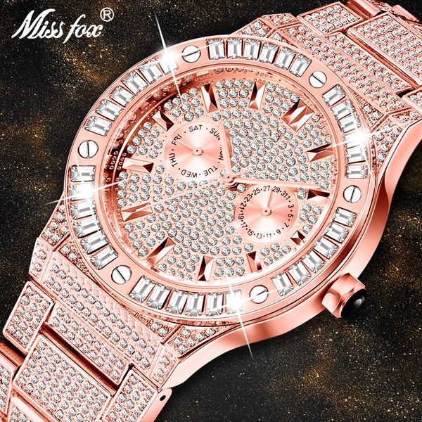 wristwatches missfox rose gold square diamond men watches stainless steel watch waterproof business men's relogio, Slivery;brown
wristwatches missfox rose gold square diamond men watches stainless steel watch waterproof business men's relogio, Slivery;brown