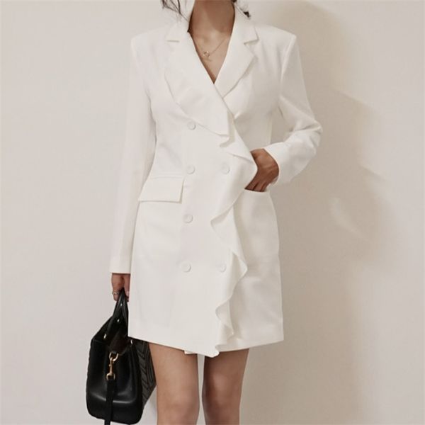 autumn korean office lady suit coat notched soild ruffles double breasted casual long thin wide-waisted woman blazer jacket 210514, White;black
autumn korean office lady suit coat notched soild ruffles double breasted casual long thin wide-waisted woman blazer jacket 210514, White;black