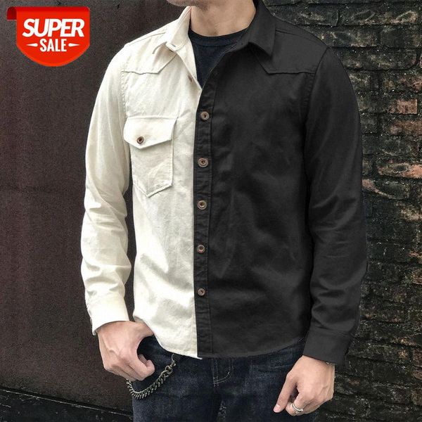 european and american autumn men's jackets casual fashion color matching open lining jacket #ft8n, Black;brown
european and american autumn men's jackets casual fashion color matching open lining jacket #ft8n, Black;brown