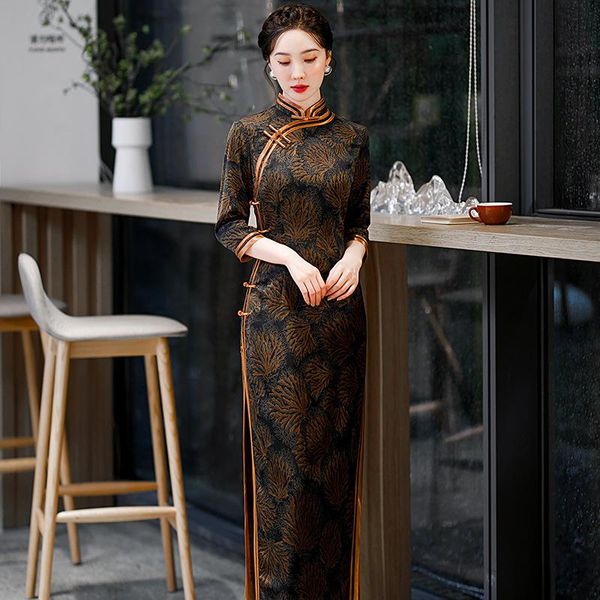 ethnic clothing noble elegant women cheongsam oriental evening party qipao classic chinese style vestidos slimplus size autumn dress, Red
ethnic clothing noble elegant women cheongsam oriental evening party qipao classic chinese style vestidos slimplus size autumn dress, Red