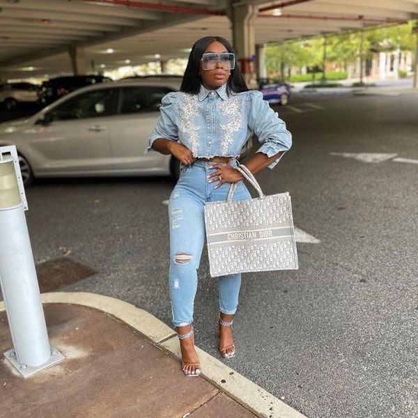 women's jackets 2021 design denim jacket spring autumn print turn-down collar sequins casual, Black;brown
women's jackets 2021 design denim jacket spring autumn print turn-down collar sequins casual, Black;brown
