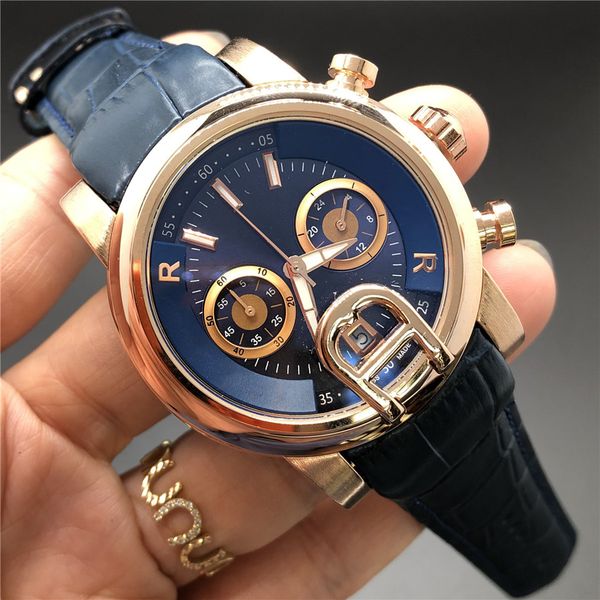 montre de luxe men's automatic quartz watch leather strap full-featured small dial working stainless steel waterproof fashion men', Slivery;brown
montre de luxe men's automatic quartz watch leather strap full-featured small dial working stainless steel waterproof fashion men', Slivery;brown