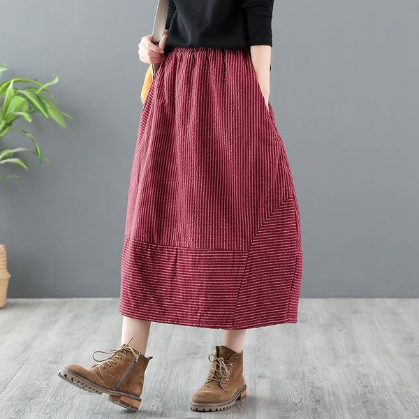 harajuku mori girl cotton and linen loose winter striped skirt female ethnic vintage long lantern skirt women clothing 11742, Red
harajuku mori girl cotton and linen loose winter striped skirt female ethnic vintage long lantern skirt women clothing 11742, Red