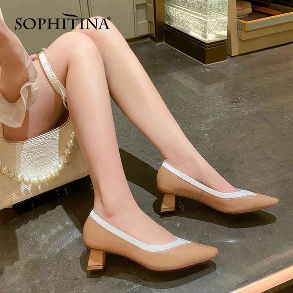 sophitina elegant female pumps all-match stitching shoes small square head handmade color matching women's shoes ao399 210513, Black
sophitina elegant female pumps all-match stitching shoes small square head handmade color matching women's shoes ao399 210513, Black