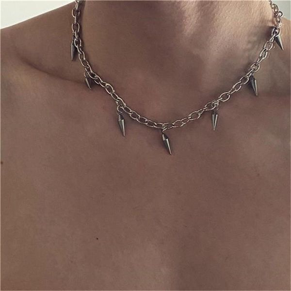 pendant necklaces 2021 stainless steel gothic punk tassel rivet for women goth hip hop cone chokers necklace men jewelry di225, Silver
pendant necklaces 2021 stainless steel gothic punk tassel rivet for women goth hip hop cone chokers necklace men jewelry di225, Silver