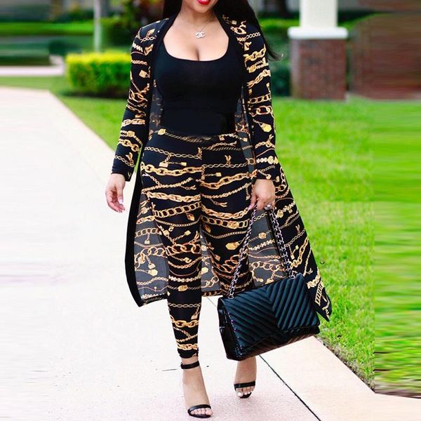 women's two piece pants 2021 products 2-piece longline printed jacket and set, White
women's two piece pants 2021 products 2-piece longline printed jacket and set, White