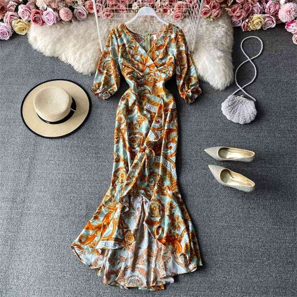 spring autumn temperament fashion v-neck dress women slim floral trumpet sleeve lotus leaf fish long c149 210507, Black;gray
spring autumn temperament fashion v-neck dress women slim floral trumpet sleeve lotus leaf fish long c149 210507, Black;gray