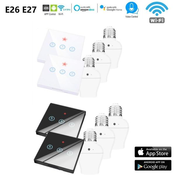 lamp holder bulb smart touch wireless 1 2 3 gang way wall light 433mhz rf remote control panel with alexa google home
lamp holder bulb smart touch wireless 1 2 3 gang way wall light 433mhz rf remote control panel with alexa google home