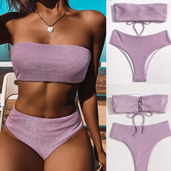 women's swimwear lacing women solid color purple bikini set push up metal wire fabric summer sequins high waist swimsuit beachwear 2021, White;black
women's swimwear lacing women solid color purple bikini set push up metal wire fabric summer sequins high waist swimsuit beachwear 2021, White;black