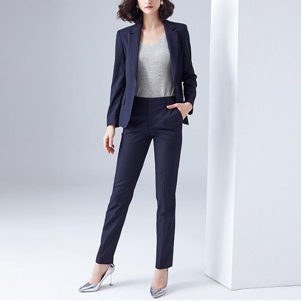 women's two piece pants formal women navy pant suits office ladies work wear jacket blazer and trouser outfit 2 set, White
women's two piece pants formal women navy pant suits office ladies work wear jacket blazer and trouser outfit 2 set, White