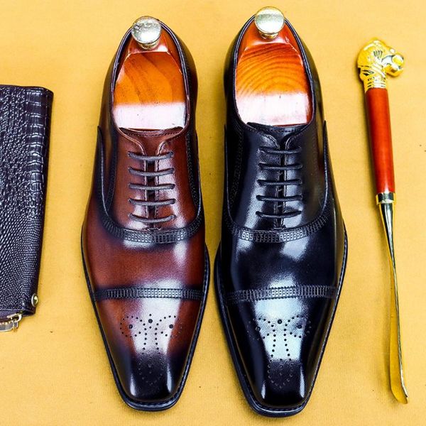 dress shoes italian genuine leather formal semi brogues medallion square toe laces men's wedding party oxfords for bridal as396, Black
dress shoes italian genuine leather formal semi brogues medallion square toe laces men's wedding party oxfords for bridal as396, Black
