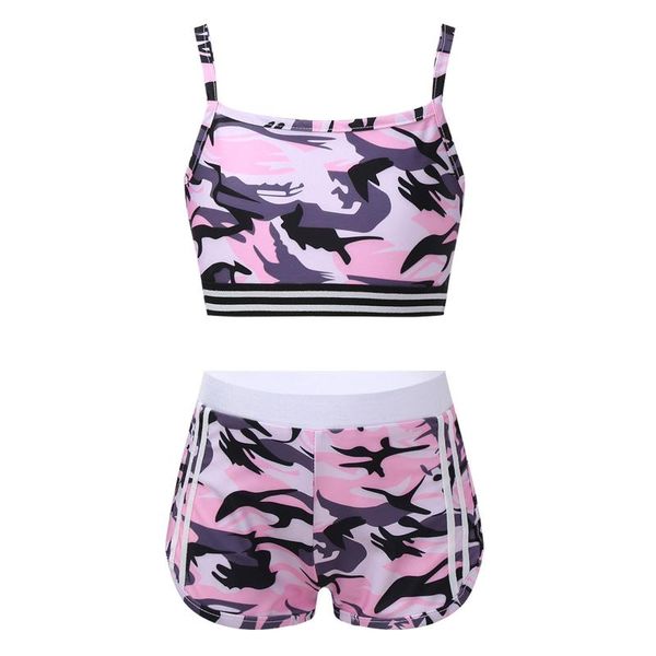 camouflag kids girl activewear summer sport outfit sleeveless crop with bottoms tracksuit set for gymnastics workout fitness running set, Black;blue
camouflag kids girl activewear summer sport outfit sleeveless crop with bottoms tracksuit set for gymnastics workout fitness running set, Black;blue