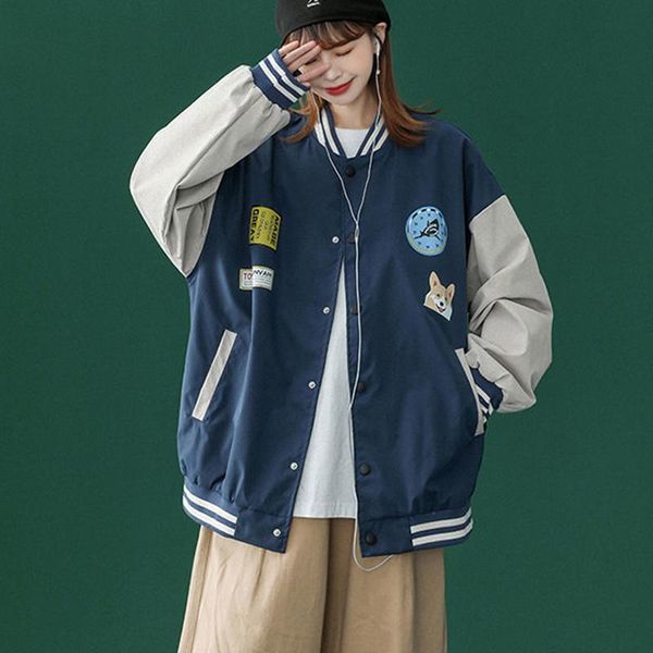women's jackets baseball uniform spring autumn 2021jacket women vintage loose harajuku bf basic coat windbreaker, Black;brown
women's jackets baseball uniform spring autumn 2021jacket women vintage loose harajuku bf basic coat windbreaker, Black;brown