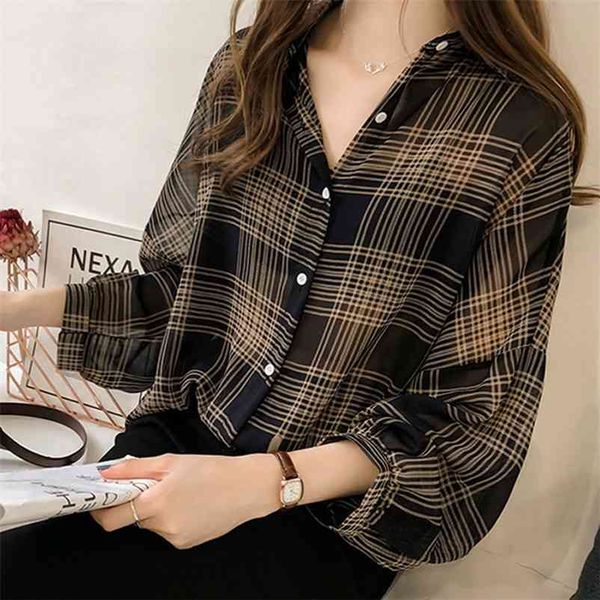 plaid chiffon plus size 4xl women's shirt long batwing sleeve office lady feminine summer button loose shirts female 210524, White
plaid chiffon plus size 4xl women's shirt long batwing sleeve office lady feminine summer button loose shirts female 210524, White