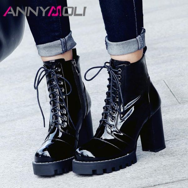 boots annymoli winter real leather ankle women zip platform block heel short cow super high shoes lady autumn, Black
boots annymoli winter real leather ankle women zip platform block heel short cow super high shoes lady autumn, Black