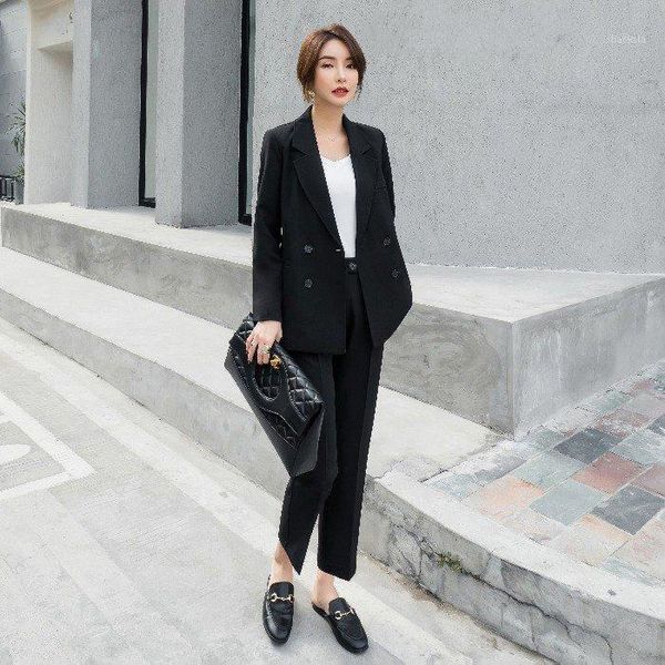 women's tracksuits women suit 2 piece sets casual blazer high waist pant office lady notched jacket suits set gd230, Gray
women's tracksuits women suit 2 piece sets casual blazer high waist pant office lady notched jacket suits set gd230, Gray