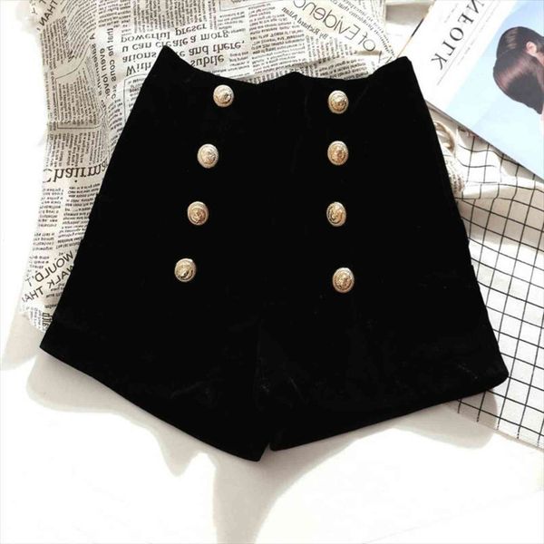 spring and autumn velvet women shorts high waist all match buttons black short trousers loose 2xl bottom, White;black
spring and autumn velvet women shorts high waist all match buttons black short trousers loose 2xl bottom, White;black