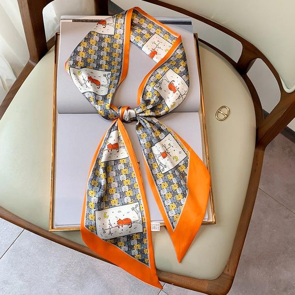 scarves 2021 fashion summer hair silk scarf for women narrow headband ribbon holder bands luxury scaves female, Blue;gray
scarves 2021 fashion summer hair silk scarf for women narrow headband ribbon holder bands luxury scaves female, Blue;gray