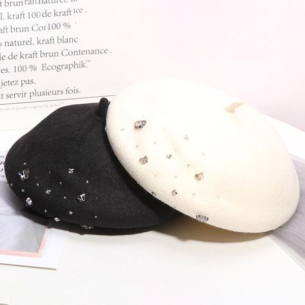 berets warmer beanies winter hat boina feminina high grade classical solid french beret thick white wool women cap, Blue;gray
berets warmer beanies winter hat boina feminina high grade classical solid french beret thick white wool women cap, Blue;gray