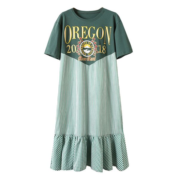 green red letter print patchwork striped plaid o neck short sleeve midi mermaid dress summer ruffle large size d1431 210514, Black;gray
green red letter print patchwork striped plaid o neck short sleeve midi mermaid dress summer ruffle large size d1431 210514, Black;gray