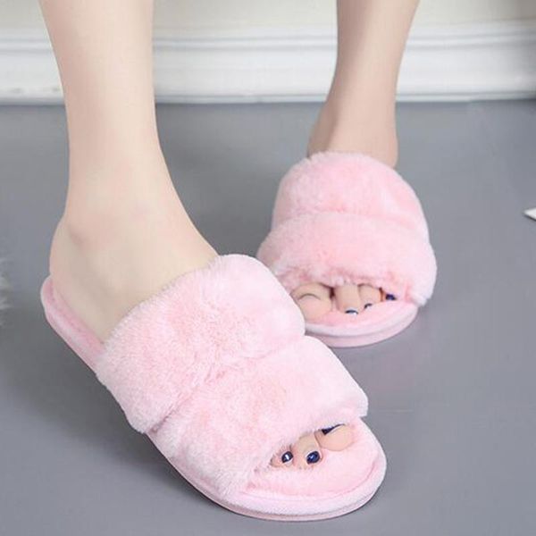 arrival women's furry slippers faux fur non-slip plush fashion fluffy flock indoor flat flip flops dd062, Black 
arrival women's furry slippers faux fur non-slip plush fashion fluffy flock indoor flat flip flops dd062, Black