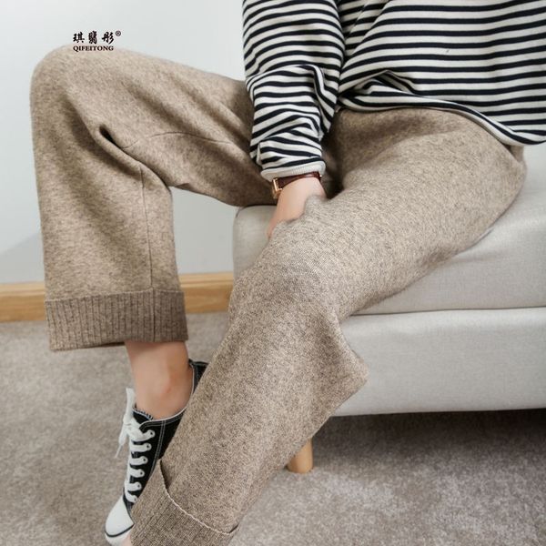 wool blend 2021 autumn and winter new women's loose high waist straight tube threaded lace up casual wide leg knitted pants, Black
wool blend 2021 autumn and winter new women's loose high waist straight tube threaded lace up casual wide leg knitted pants, Black