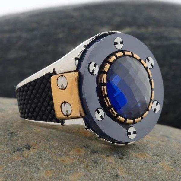 cluster rings round blue zircon gamestone silver ring the spirit of time themed modern art deco, Golden;silver
cluster rings round blue zircon gamestone silver ring the spirit of time themed modern art deco, Golden;silver
