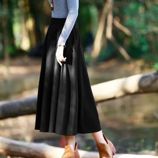 skirts solid color size female autumn winter high waist thin long versatile casual a-line large swing warm skirt, Black
skirts solid color size female autumn winter high waist thin long versatile casual a-line large swing warm skirt, Black