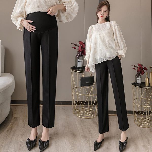 maternity bottoms 6057# autumn black straight pants high waist belly ol work formal clothes for pregnant women spring pregnancy, White
maternity bottoms 6057# autumn black straight pants high waist belly ol work formal clothes for pregnant women spring pregnancy, White