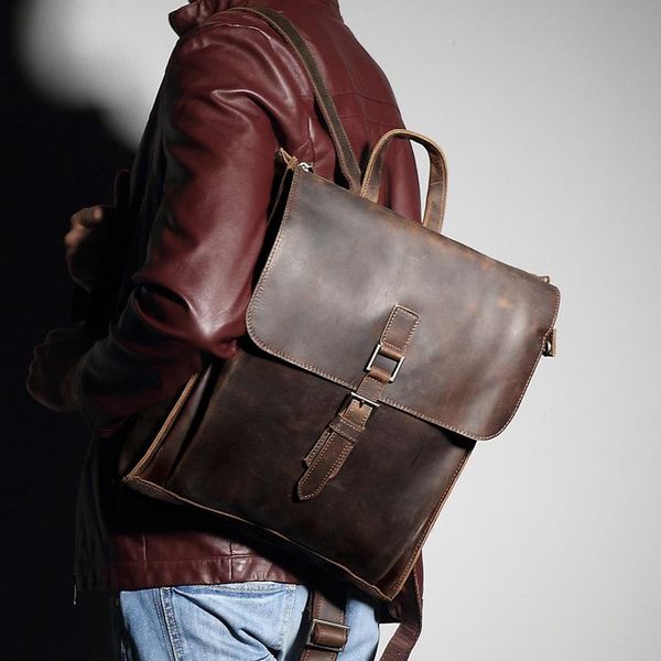 backpack vintage genuine leather men's first layer travel cow casual student bookbag computer bag
backpack vintage genuine leather men's first layer travel cow casual student bookbag computer bag
