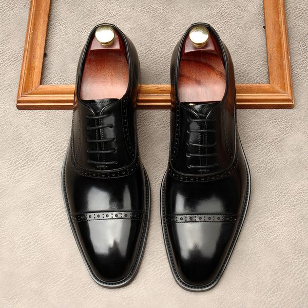 Men Oxford Shoes Brown Black Classic Style Formal Man Dress Business Office Wedding Lace Up Round Head Men Leather Brogue Shoes
Men Oxford Shoes Brown Black Classic Style Formal Man Dress Business Office Wedding Lace Up Round Head Men Leather Brogue Shoes