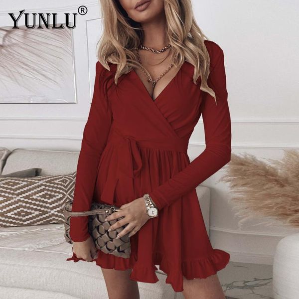 casual dresses chic office lady daily fashion women v-neck vestidos red black white yellow long sleeve solid color wrap dress, Black;gray
casual dresses chic office lady daily fashion women v-neck vestidos red black white yellow long sleeve solid color wrap dress, Black;gray