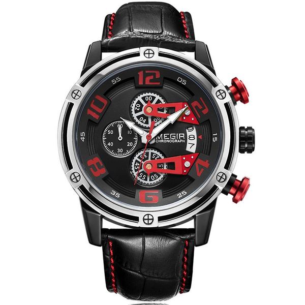 wristwatches megir watches men chronograph sport leather strap quartz wristwatch relogio masculin, Slivery;brown
wristwatches megir watches men chronograph sport leather strap quartz wristwatch relogio masculin, Slivery;brown