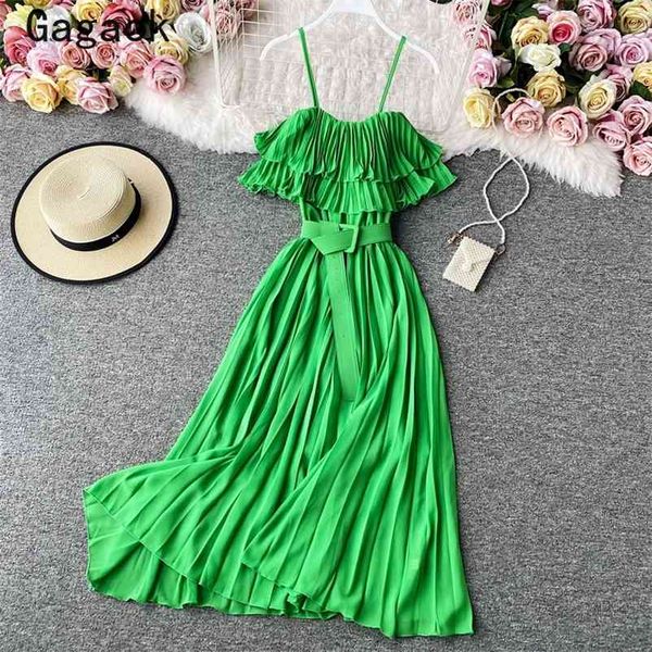 women beach style dress summer v-neck solid a-line spaghetti strap sashes midi dresses chic wild vestidos 210531, Black;gray
women beach style dress summer v-neck solid a-line spaghetti strap sashes midi dresses chic wild vestidos 210531, Black;gray
