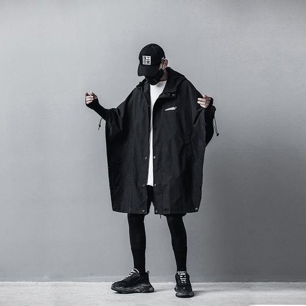 men's jackets spring dark hooded sweater loose maneuver wind long cape bat shirt jacket, Black;brown
men's jackets spring dark hooded sweater loose maneuver wind long cape bat shirt jacket, Black;brown