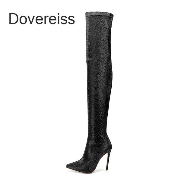 boots dovereiss fashion women's shoes winter concise silver red pointed toe slip on clear heels over the knee 41 42 43, Black
boots dovereiss fashion women's shoes winter concise silver red pointed toe slip on clear heels over the knee 41 42 43, Black