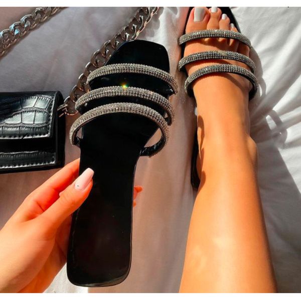 2021 summer new roman rhinestone flat bottom hollow open toe solid color large size outdoor beach slippers for women, Black
2021 summer new roman rhinestone flat bottom hollow open toe solid color large size outdoor beach slippers for women, Black