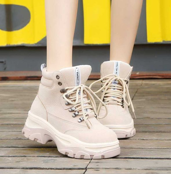 boots women platform warm fashion thick sole casual sneakers winter shoes retro short snow footwear botas, Black 
boots women platform warm fashion thick sole casual sneakers winter shoes retro short snow footwear botas, Black