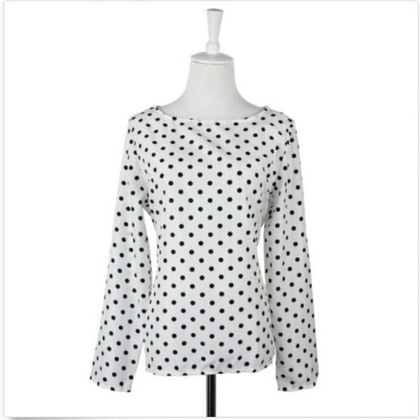 women's t-shirt women casual o-neck t-shirts long sleeve crew neck shirt chiffon t loose dot, White
women's t-shirt women casual o-neck t-shirts long sleeve crew neck shirt chiffon t loose dot, White